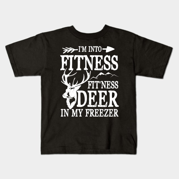 I'm Into Fitness Deer in Freezer Kids T-Shirt by AngelBeez29